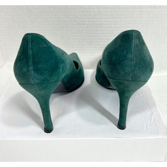 Stuart Weitzman Suede Heels Forest Green Pumps Size 6 - Picture 10 of 10